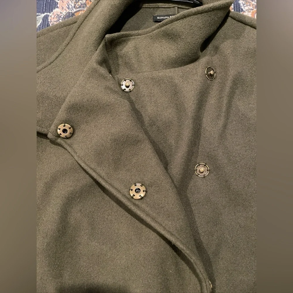 Banana Republic Factory Melton Moto Jacket Green Small - Picture 14 of 16